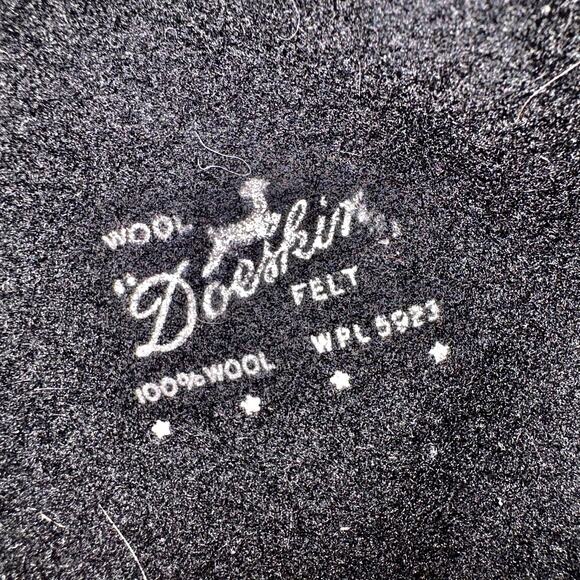 Vintage 1940\'s WW2 Doeskin Brand Black Wool Felt Pillbox Hat Pinup Round Retro main image 6